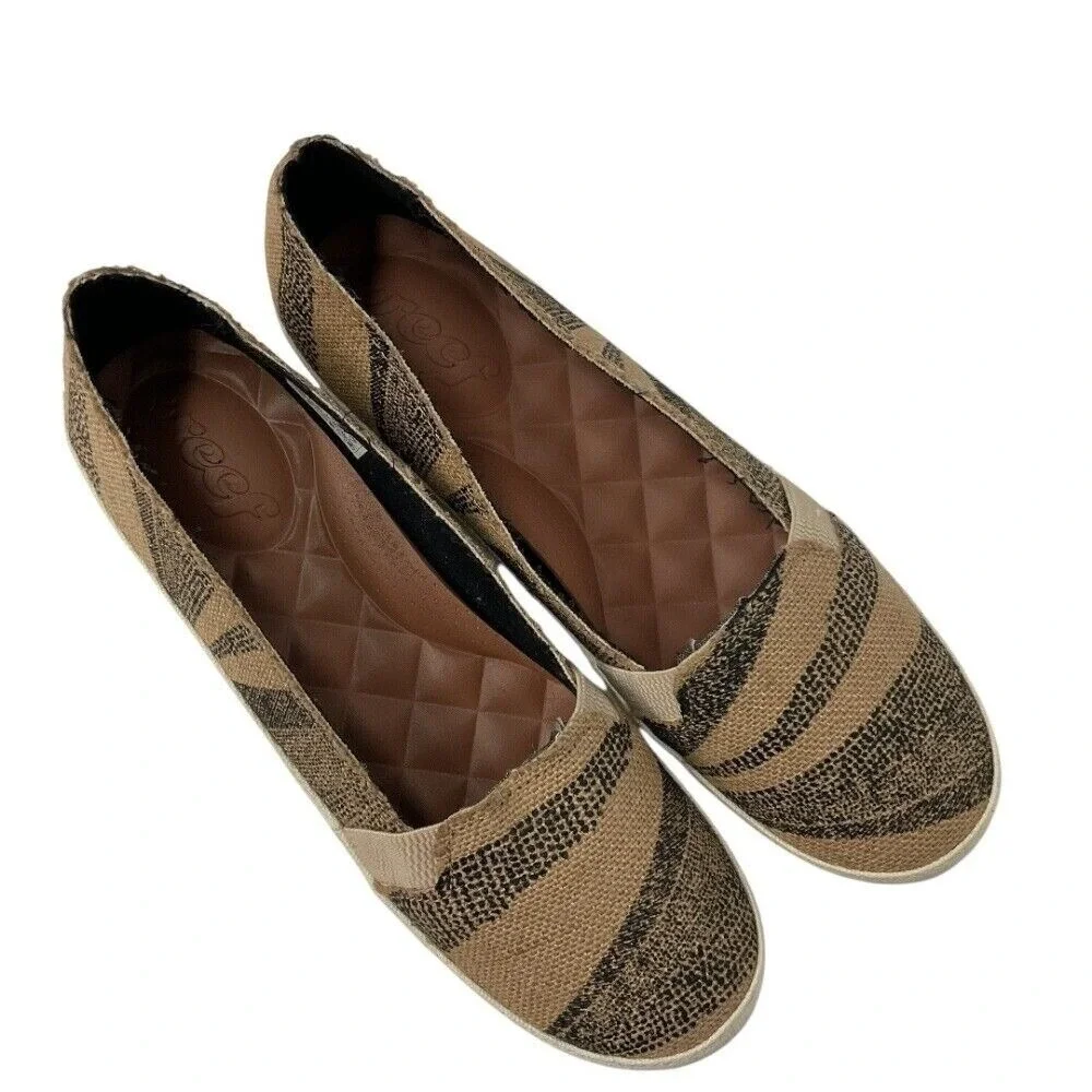 Reef Women's Slip On‎ Loafers Espadrille Shoes Neutral Stripe Comfort